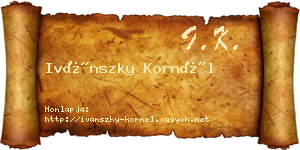Ivánszky Kornél névjegykártya