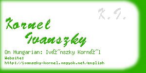 kornel ivanszky business card